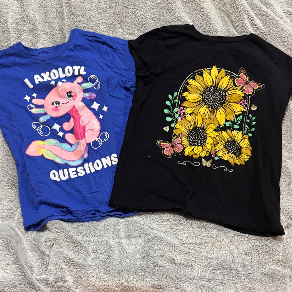 2 Pack Bundle: Blue And Black Kids Graphic T-Shirts